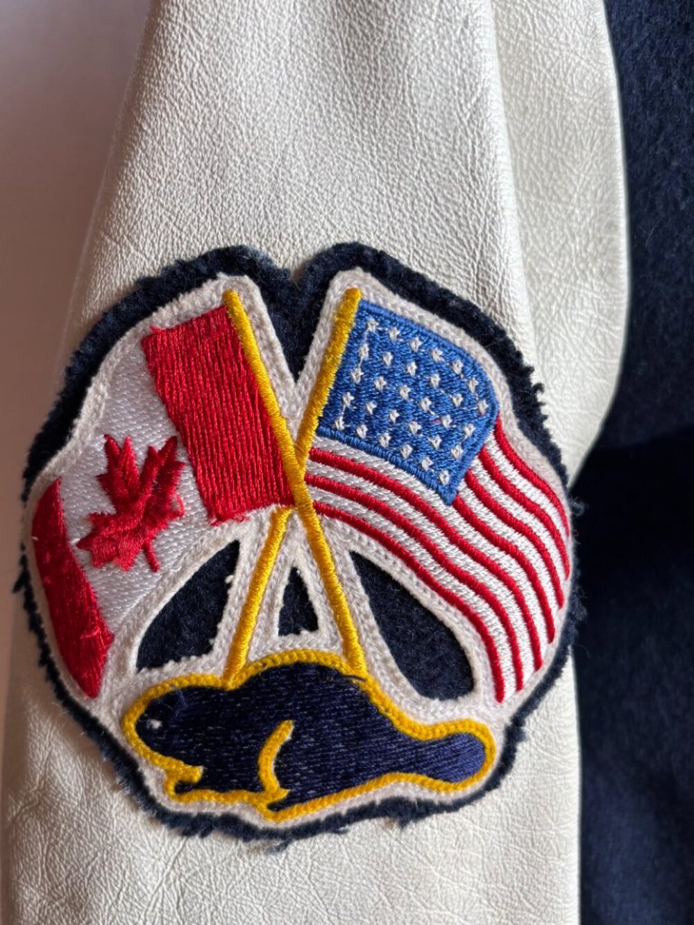 1990s Roots Canada Leather & Wool Letterman's Jacket - Picture 6 of 12